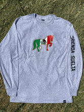 Cargar imagen en el visor de la galería, La Rienda Suelta Brand Rider Long Sleeve T-Shirt (LIGHT GREY)
